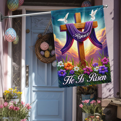 Easter Cross He Is Risen Resurrection of Jesus Christian Cross Flag