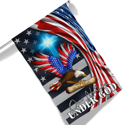 One Nation Under God Patriot Eagle We The People Flag
