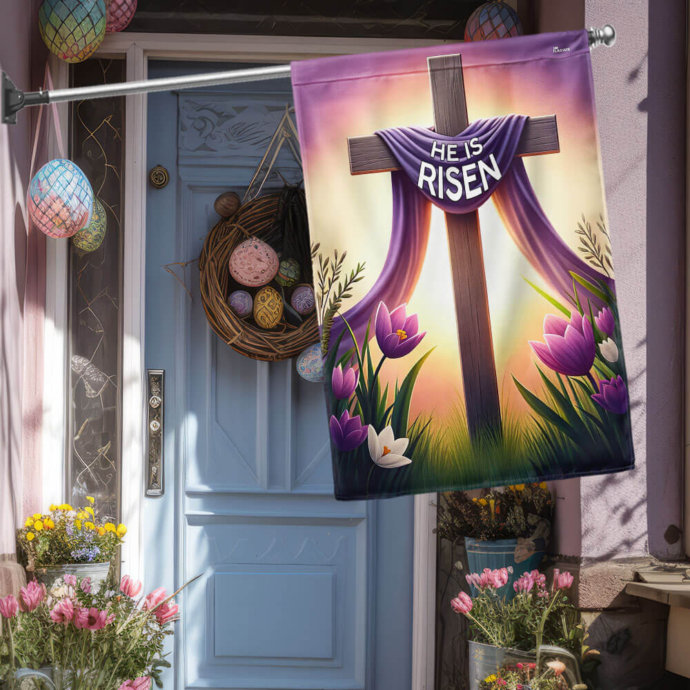FLAGWIX Jesus Easter Day He Is Risen Christian Cross Flag