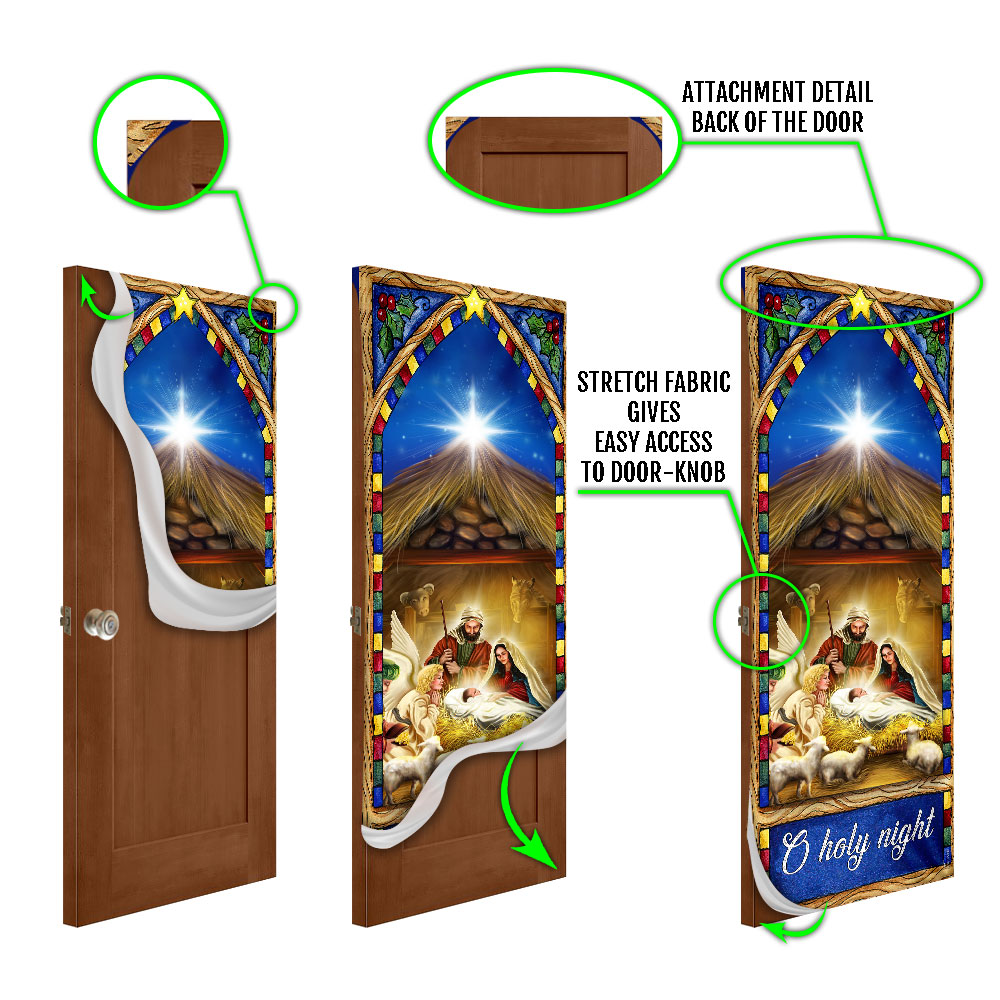Nativity Scene Christmas Door Cover O Holy Night