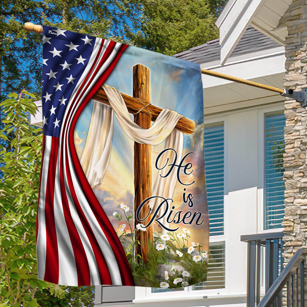 FLAGWIX  Jesus Christian Cross Easter Resurrection of Jesus He Is Risen Flag