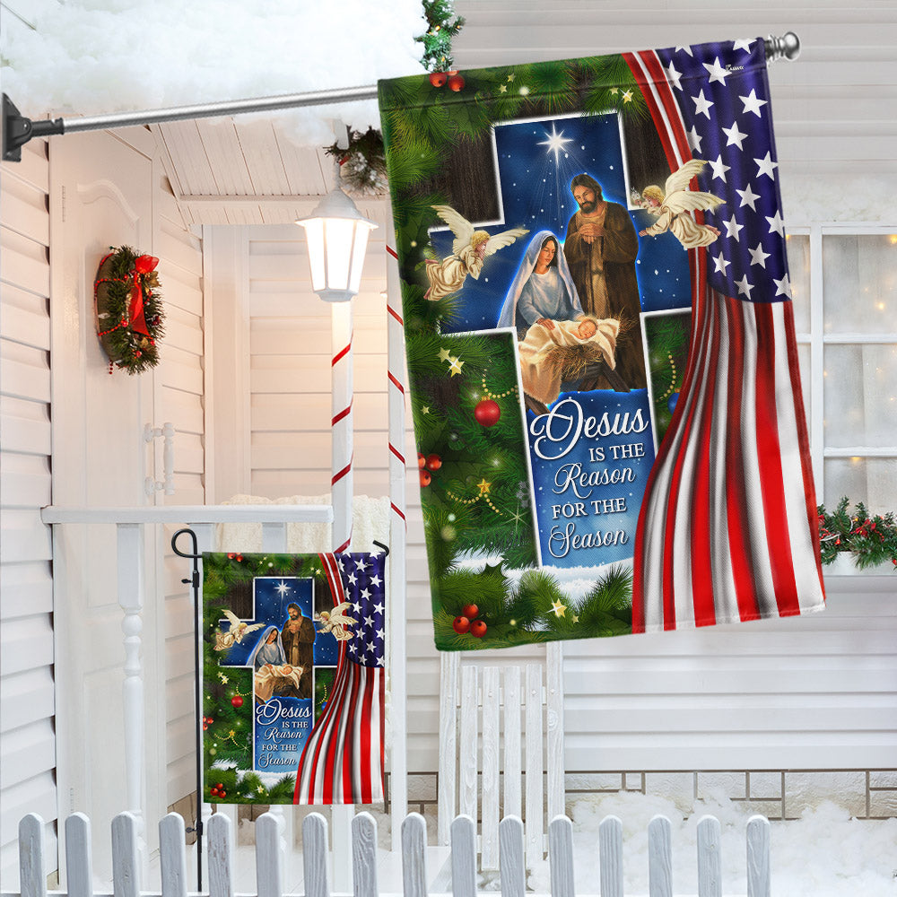 Nativity Of Jesus Christmas flags - Holy Family 'Jesus Is the Reason for the Season' Christmas Décor  - 3-Day Shipping