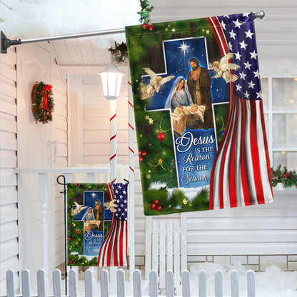 Nativity Of Jesus Christmas flags - Holy Family 'Jesus Is the Reason for the Season' Christmas Décor  - 3-Day Shipping