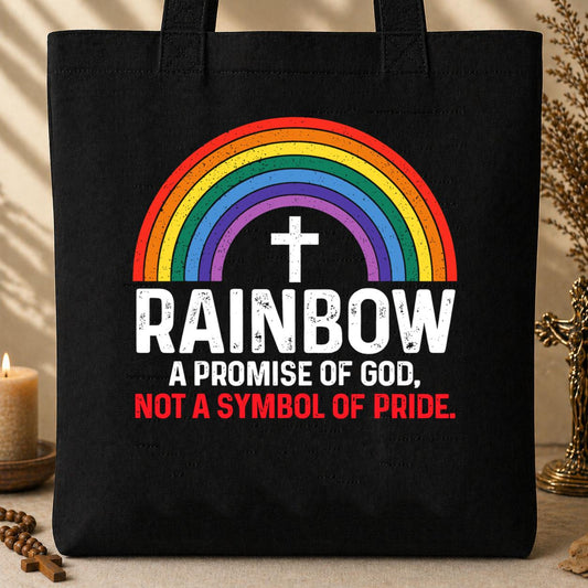 Rainbow A Promise Of God Not A Symbol Of Pride Tote Bag