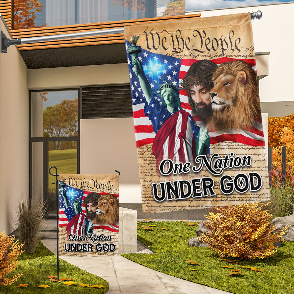 Lion Of Judah Jesus God Patriot One Nation Under God Flag