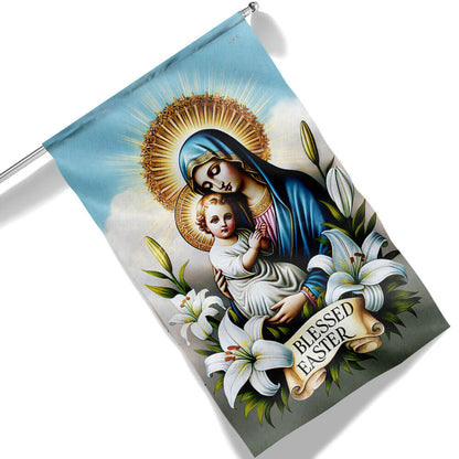 FLAGWIX  Mary Mother and Jesus Christ Blessed Easter Flag