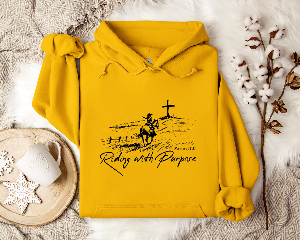 Riding With Purpose Proverbs 19.21 Hoodie