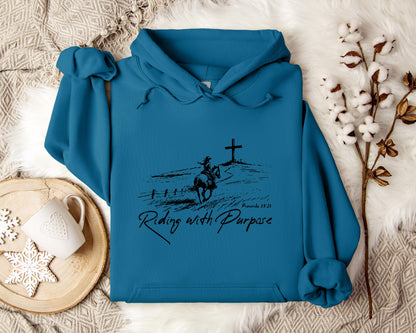 Riding With Purpose Proverbs 19.21 Hoodie