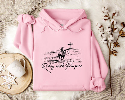 Riding With Purpose Proverbs 19.21 Hoodie