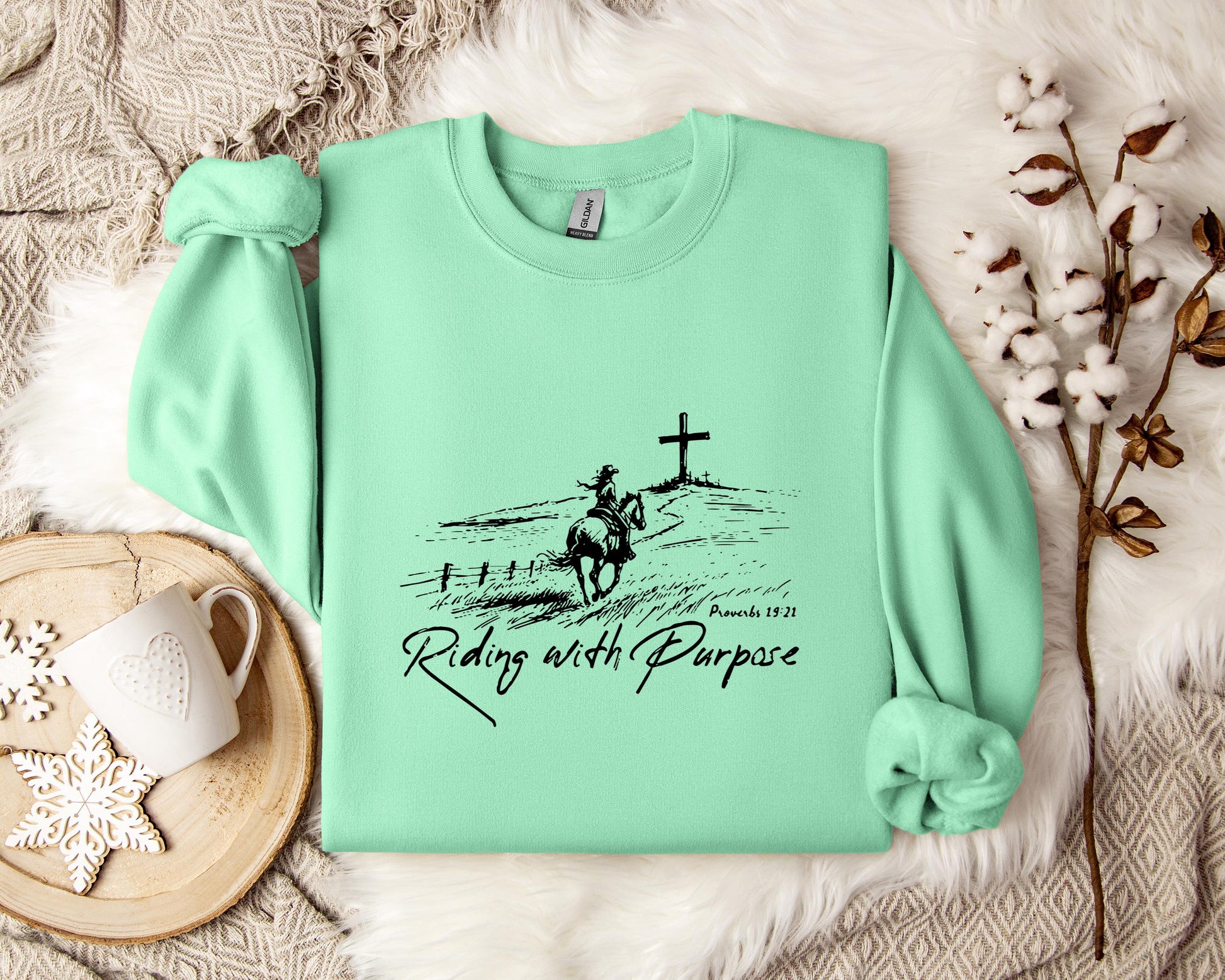 Riding With Purpose Proverbs 19.21 Sweatshirt
