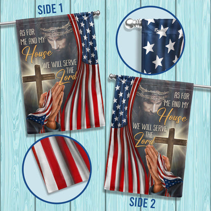 Christian Jesus We Will Serve The Lord American Flag