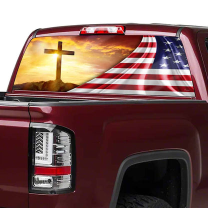 My God. Jesus. Christian Cross Rear Window Decal