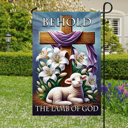 FLAGWIX  Easter Day Christian Cross Behold The Lamb Of God Flag