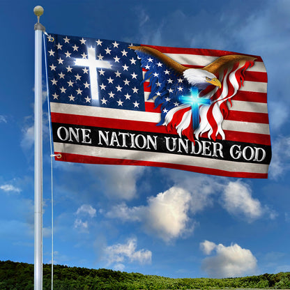 One Nation Under God, Christian Cross, American Flag