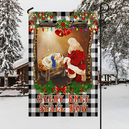 Christian Christmas Santa Claus Every Knee Shall Bow Flag