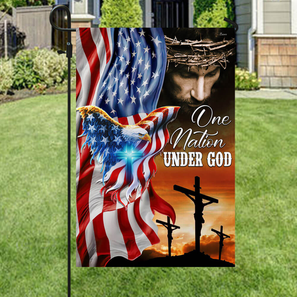 Flagwix American Flag - One Nation Under God, Jesus Christian American Patriotic Eagle Flag