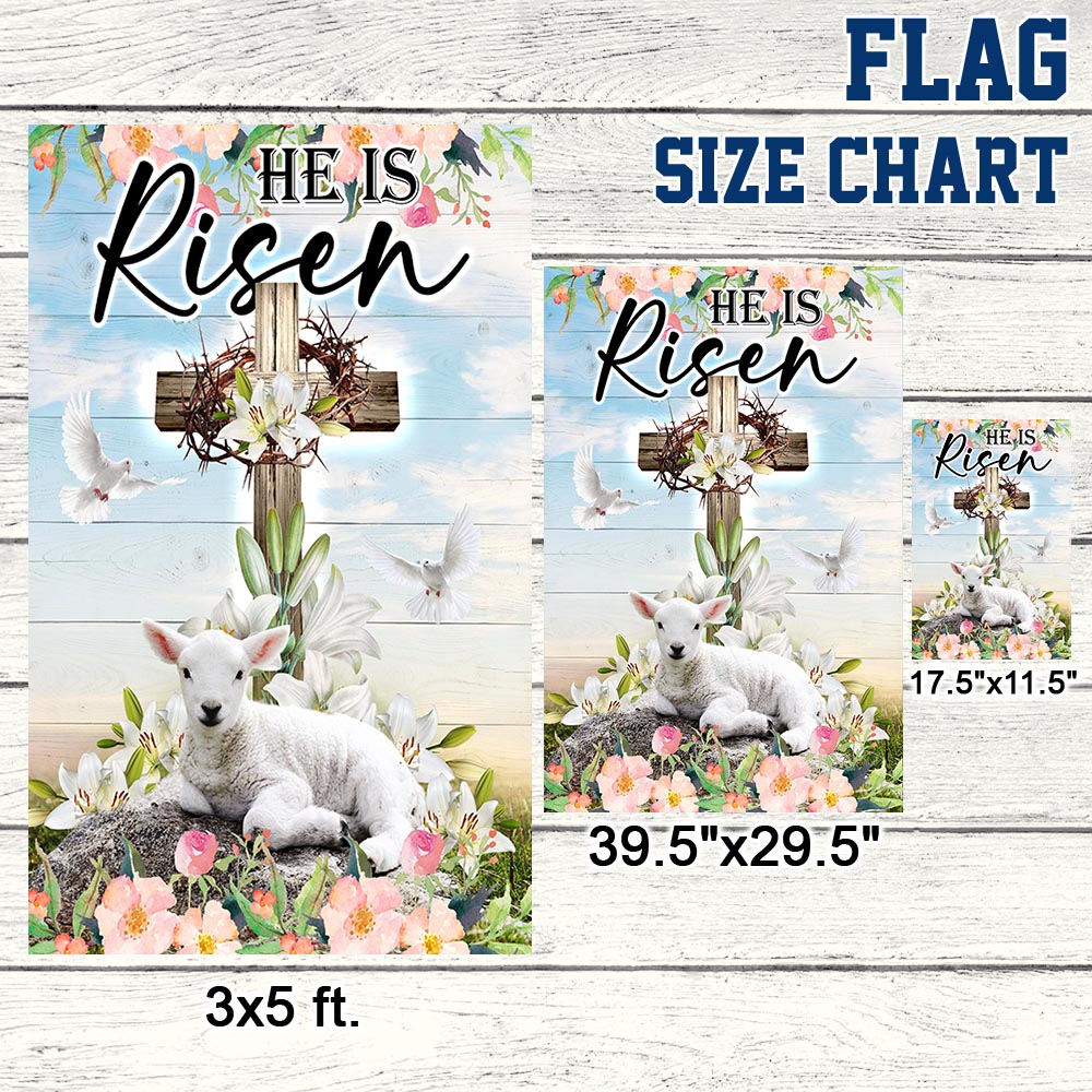 Easter Cross He Is Risen Flag