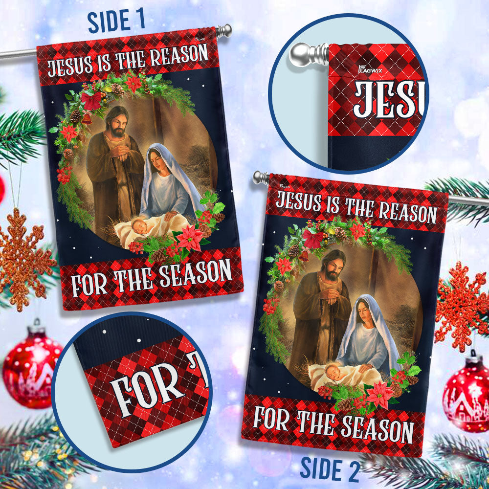 Jesus Christmas Flag Jesus Is The Reason For The Season Nativity Christmas Holy Family Flag