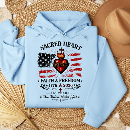 Sacred Heart Faith & Freedom 1776-2026 250 Years One Nation Under God