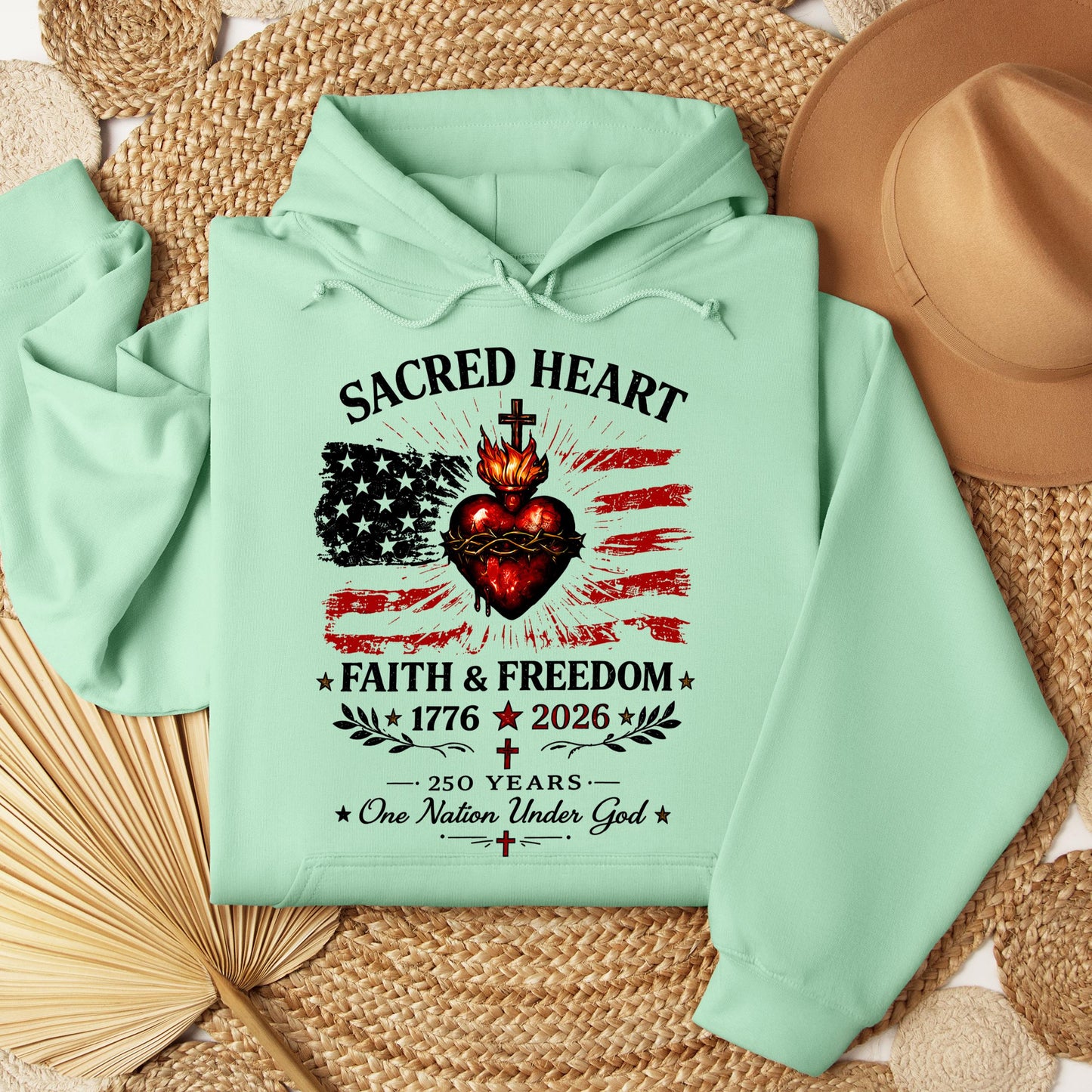 Sacred Heart Faith & Freedom 1776-2026 250 Years One Nation Under God
