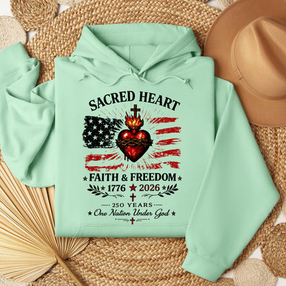 Sacred Heart Faith & Freedom 1776-2026 250 Years One Nation Under God