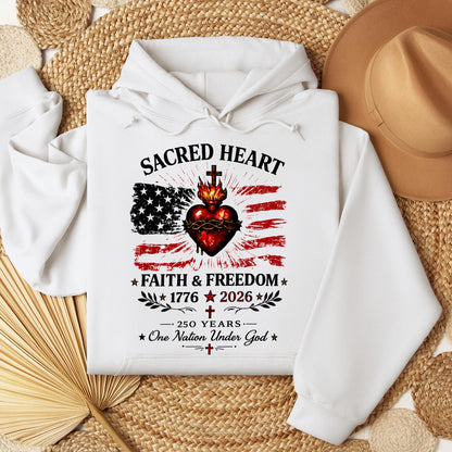 Sacred Heart Faith & Freedom 1776-2026 250 Years One Nation Under God