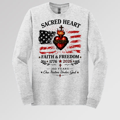 Sacred Heart Faith & Freedom 1776-2026 250 Years One Nation Under God