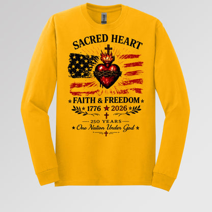 Sacred Heart Faith & Freedom 1776-2026 250 Years One Nation Under God