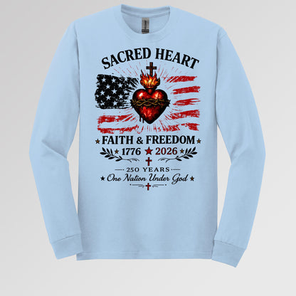 Sacred Heart Faith & Freedom 1776-2026 250 Years One Nation Under God
