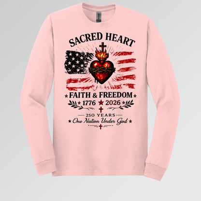Sacred Heart Faith & Freedom 1776-2026 250 Years One Nation Under God