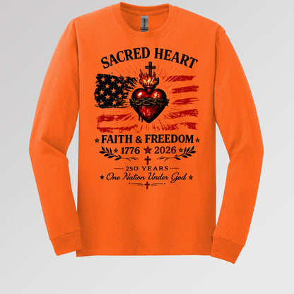 Sacred Heart Faith & Freedom 1776-2026 250 Years One Nation Under God