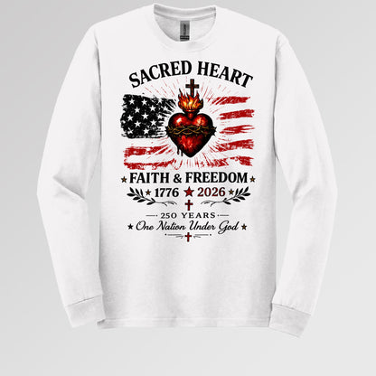 Sacred Heart Faith & Freedom 1776-2026 250 Years One Nation Under God