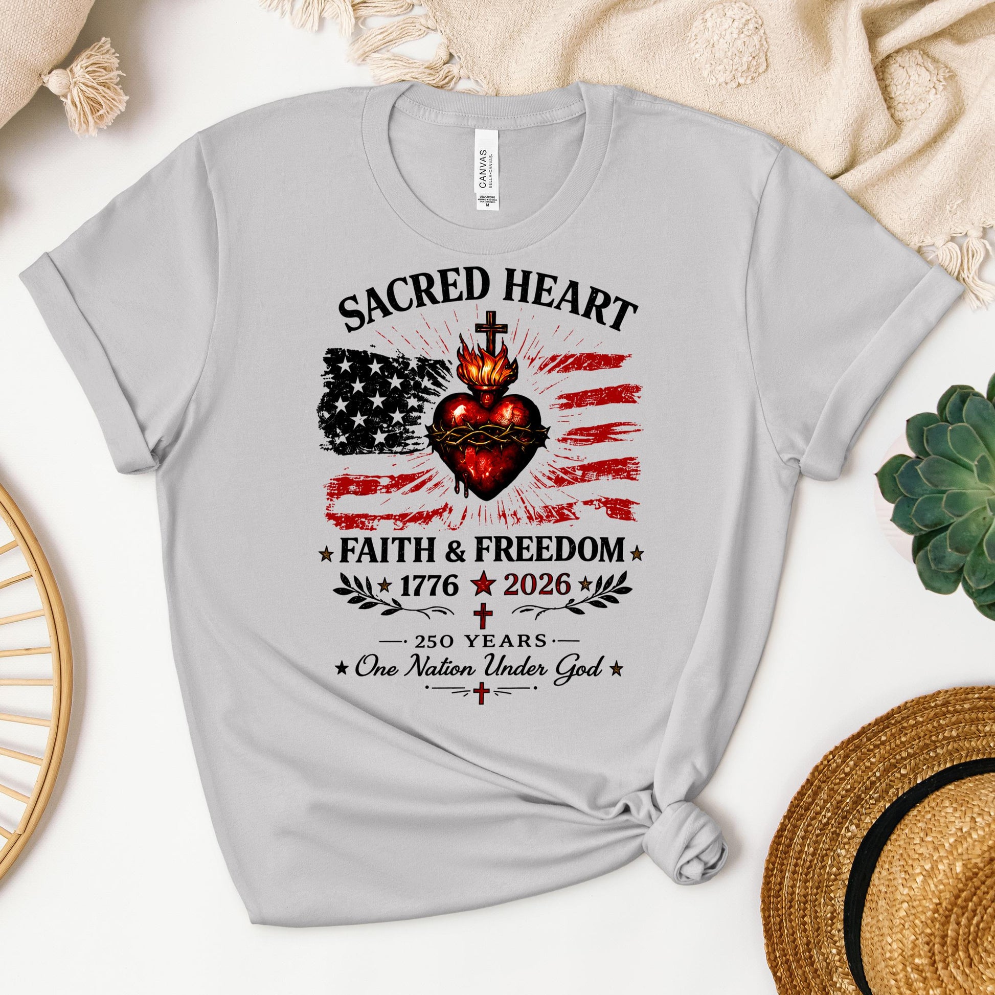 Sacred Heart Faith & Freedom 1776-2026 250 Years One Nation Under God