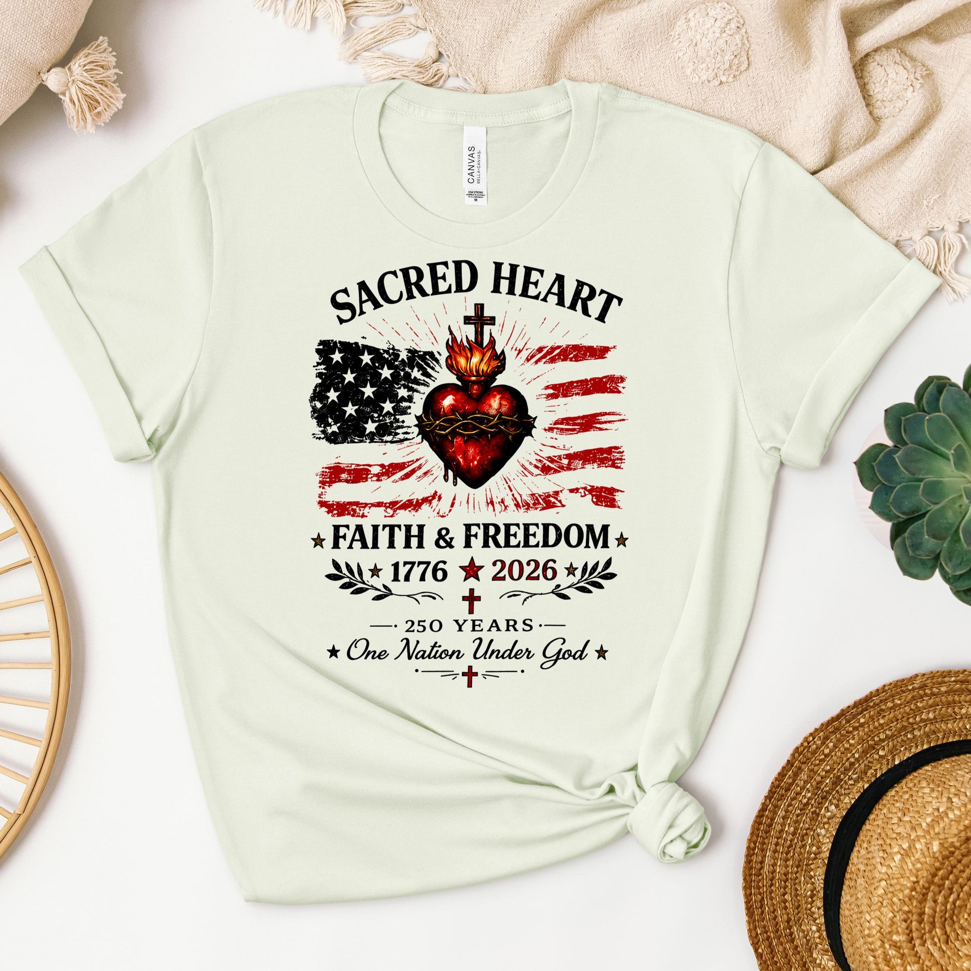 Sacred Heart Faith & Freedom 1776-2026 250 Years One Nation Under God