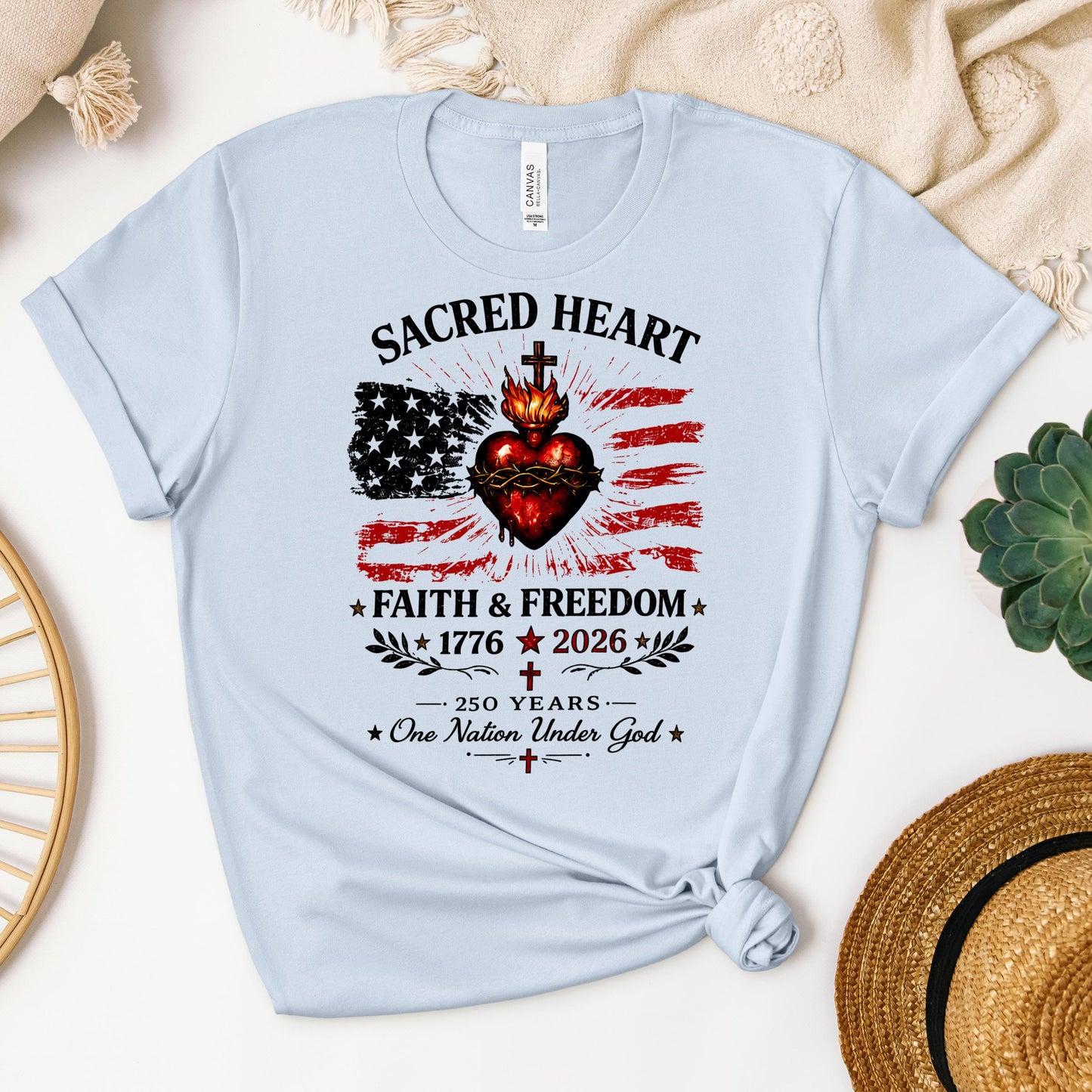 Sacred Heart Faith & Freedom 1776-2026 250 Years One Nation Under God