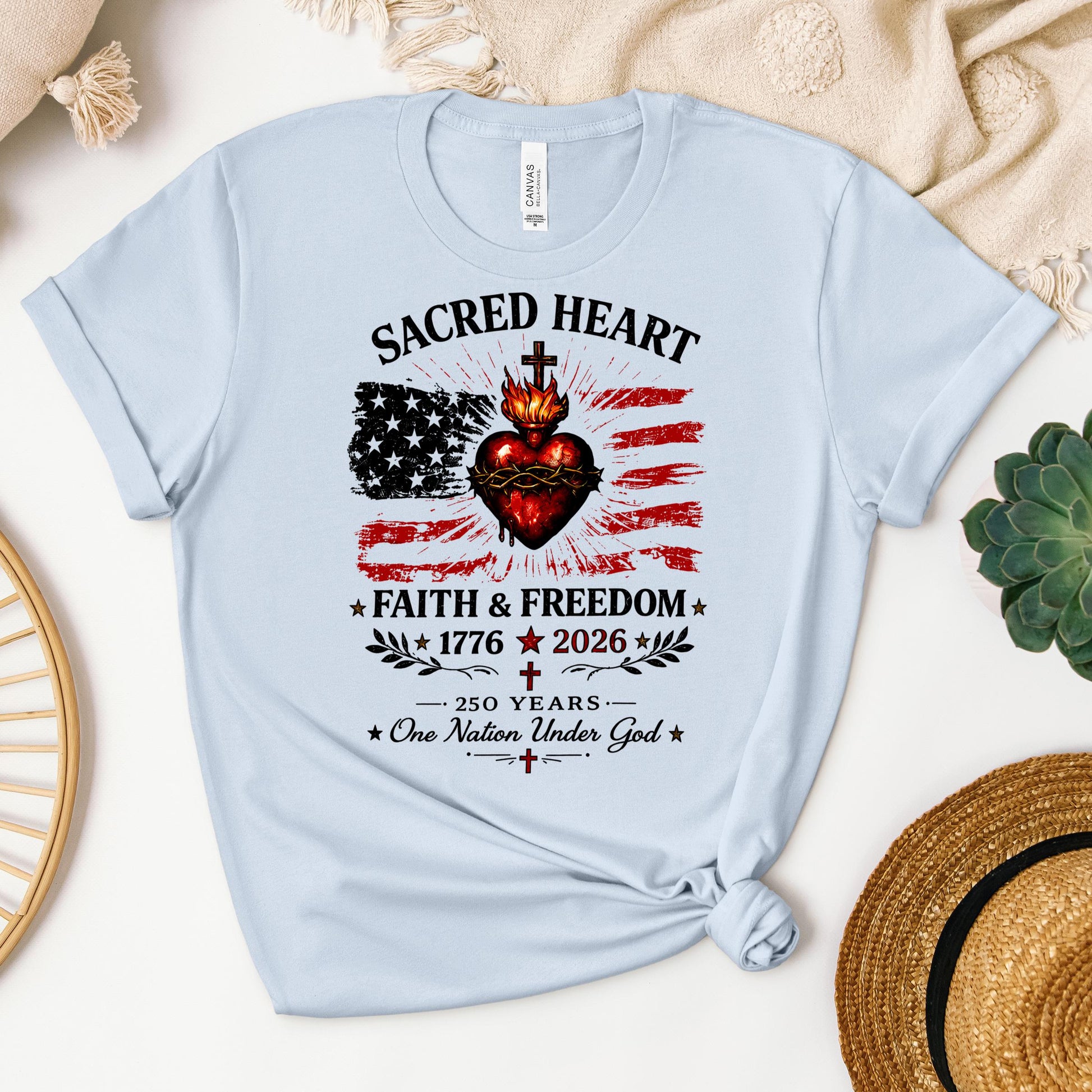 Sacred Heart Faith & Freedom 1776-2026 250 Years One Nation Under God