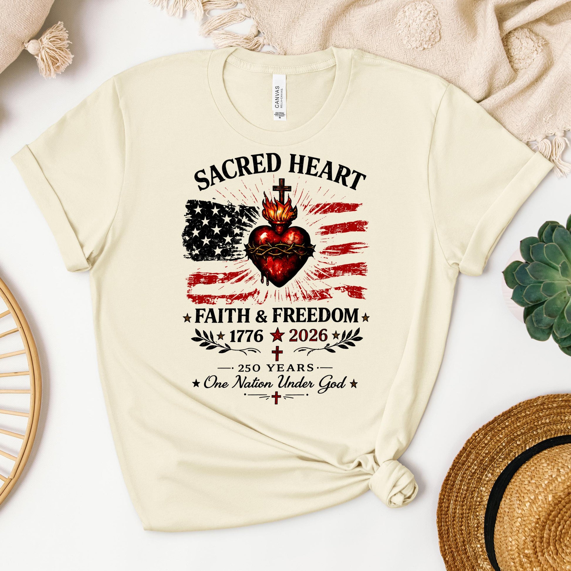 Sacred Heart Faith & Freedom 1776-2026 250 Years One Nation Under God