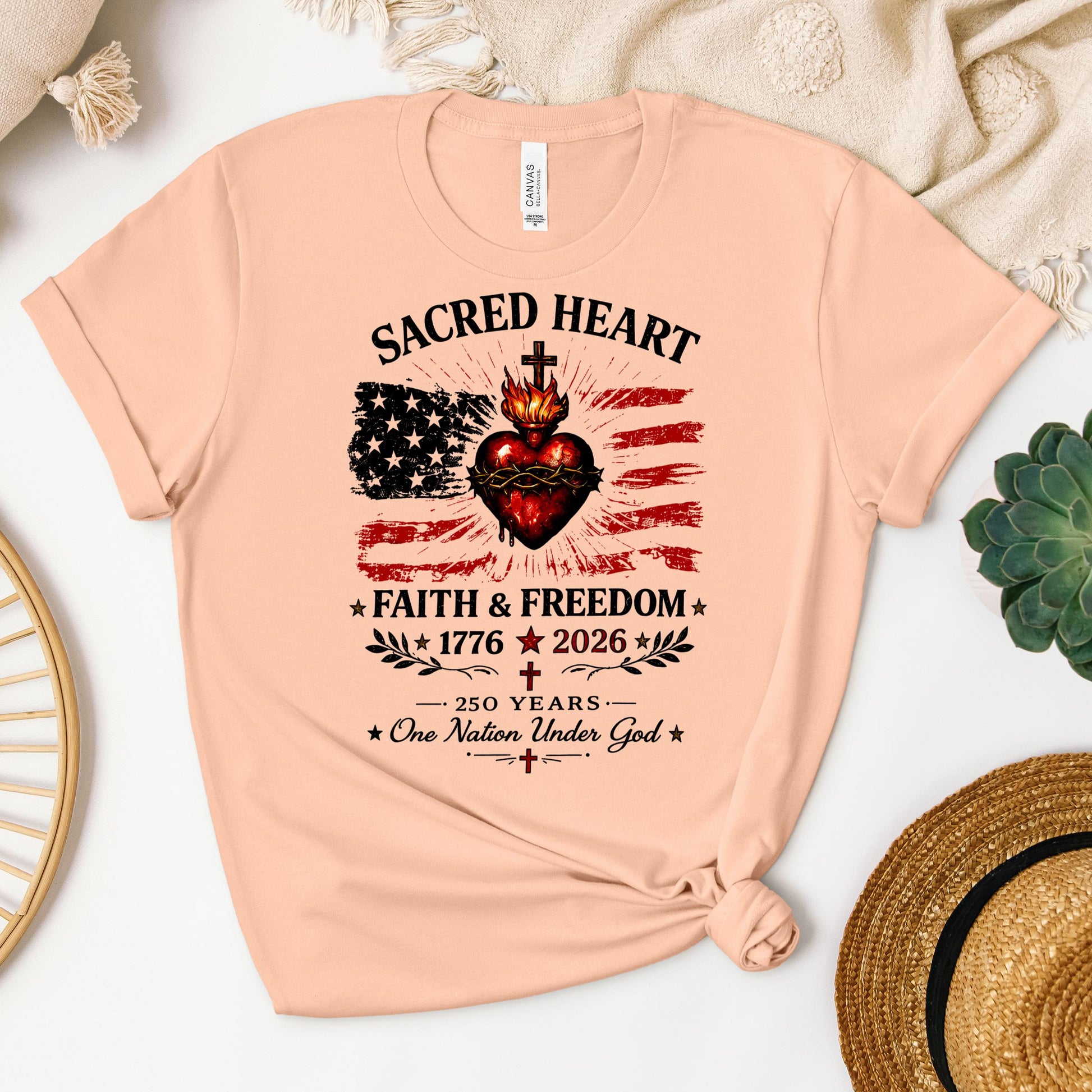 Sacred Heart Faith & Freedom 1776-2026 250 Years One Nation Under God