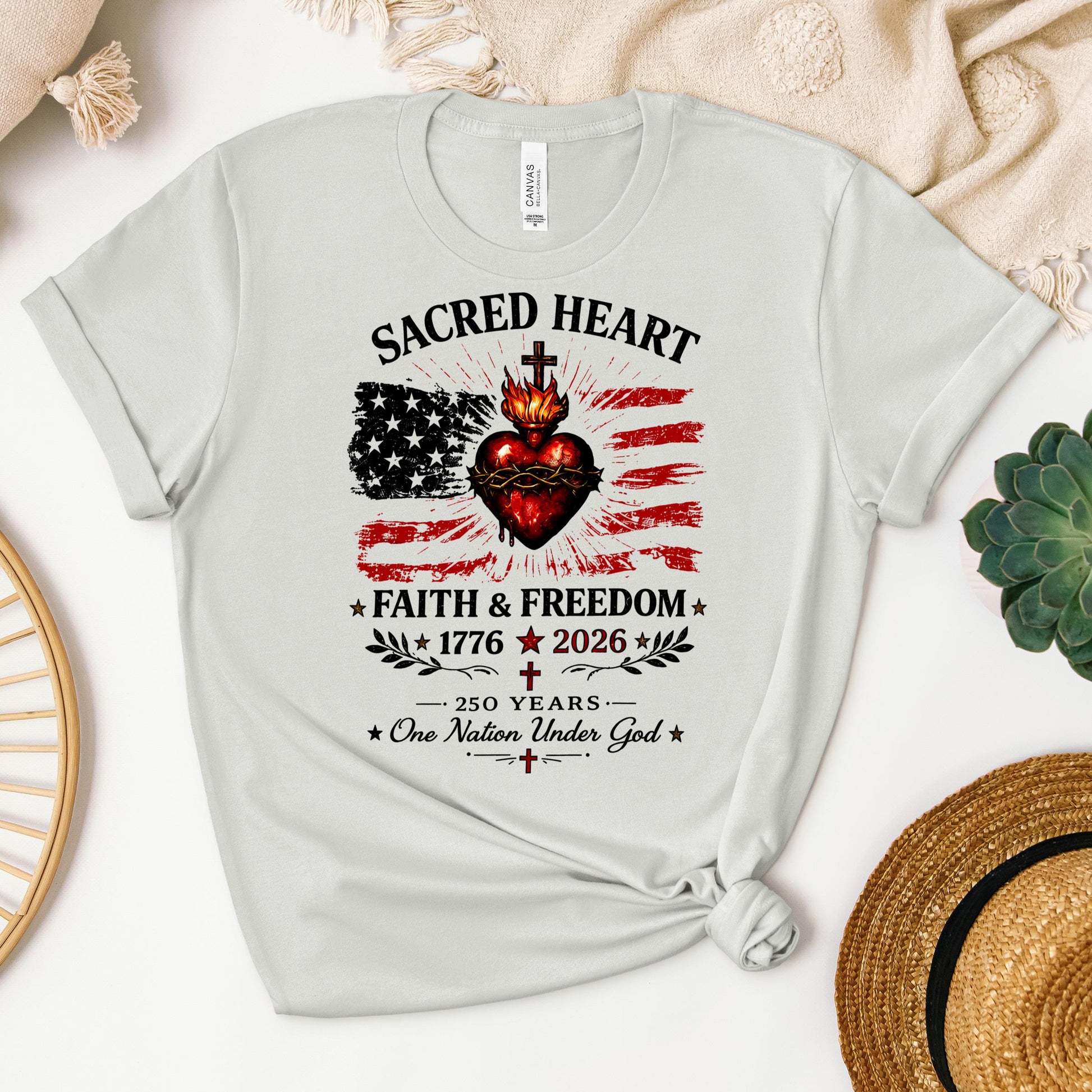 Sacred Heart Faith & Freedom 1776-2026 250 Years One Nation Under God