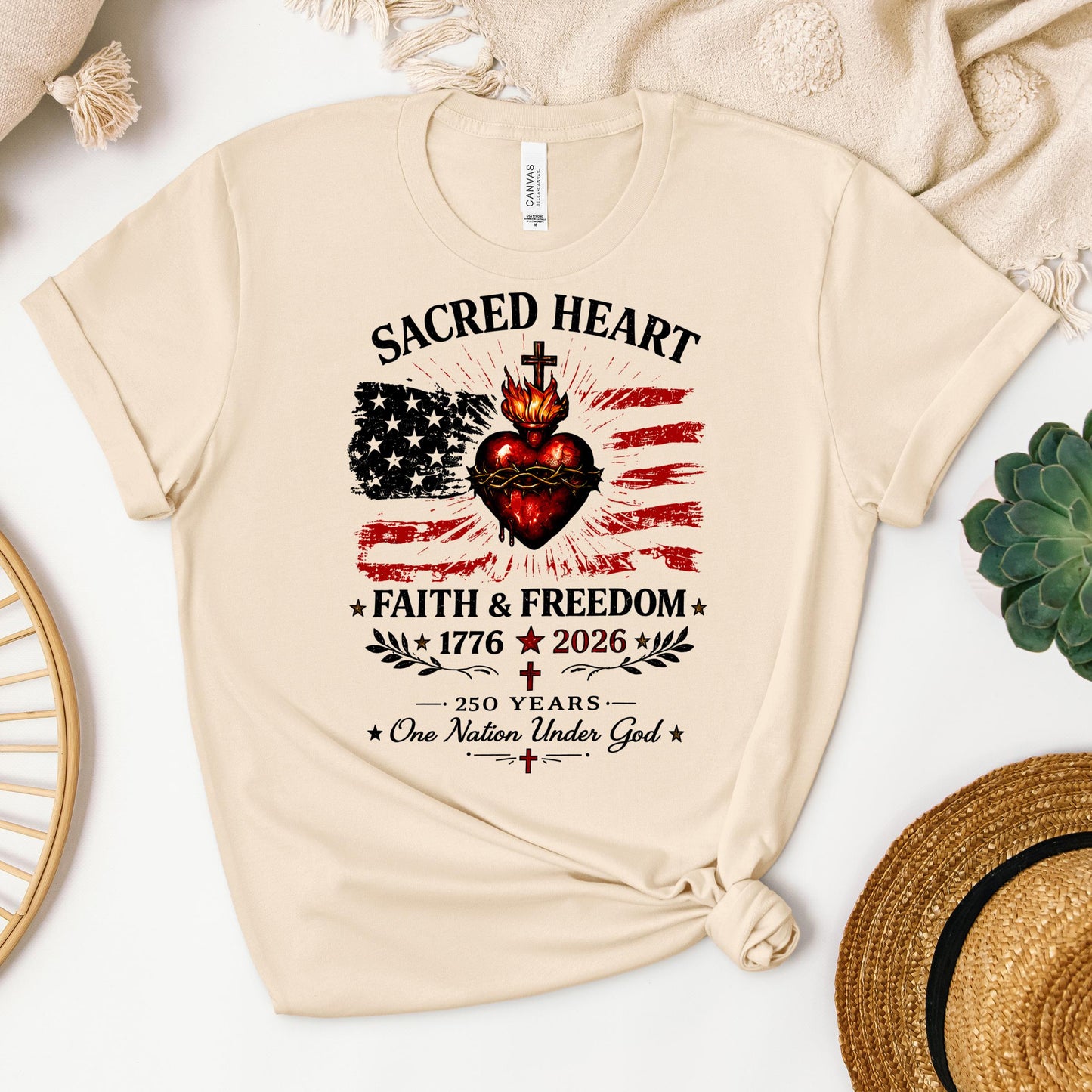 Sacred Heart Faith & Freedom 1776-2026 250 Years One Nation Under God