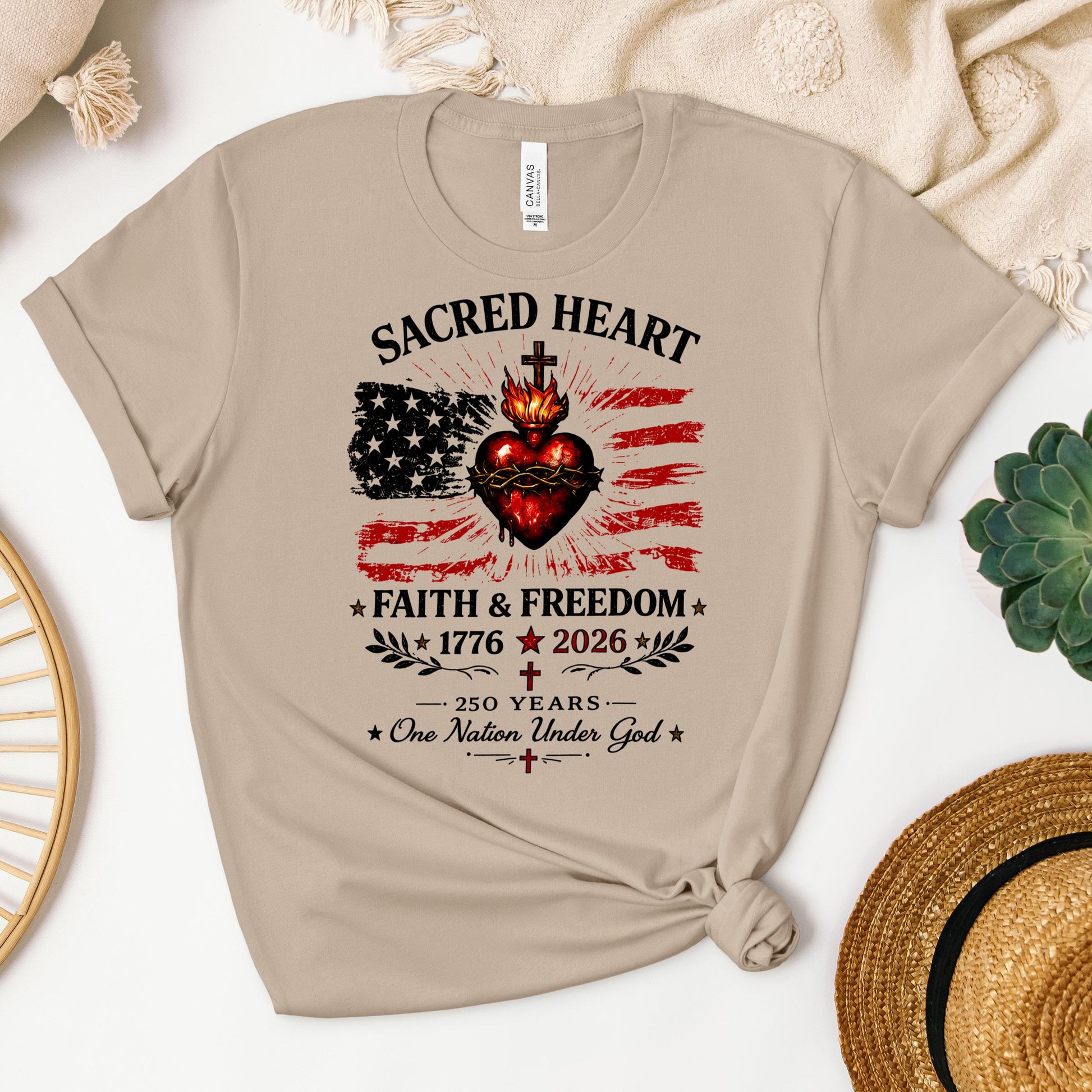 Sacred Heart Faith & Freedom 1776-2026 250 Years One Nation Under God