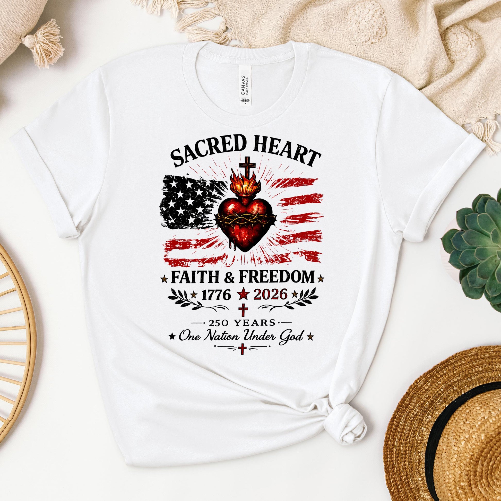 Sacred Heart Faith & Freedom 1776-2026 250 Years One Nation Under God
