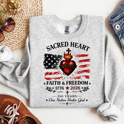 Sacred Heart Faith & Freedom 1776-2026 250 Years One Nation Under God
