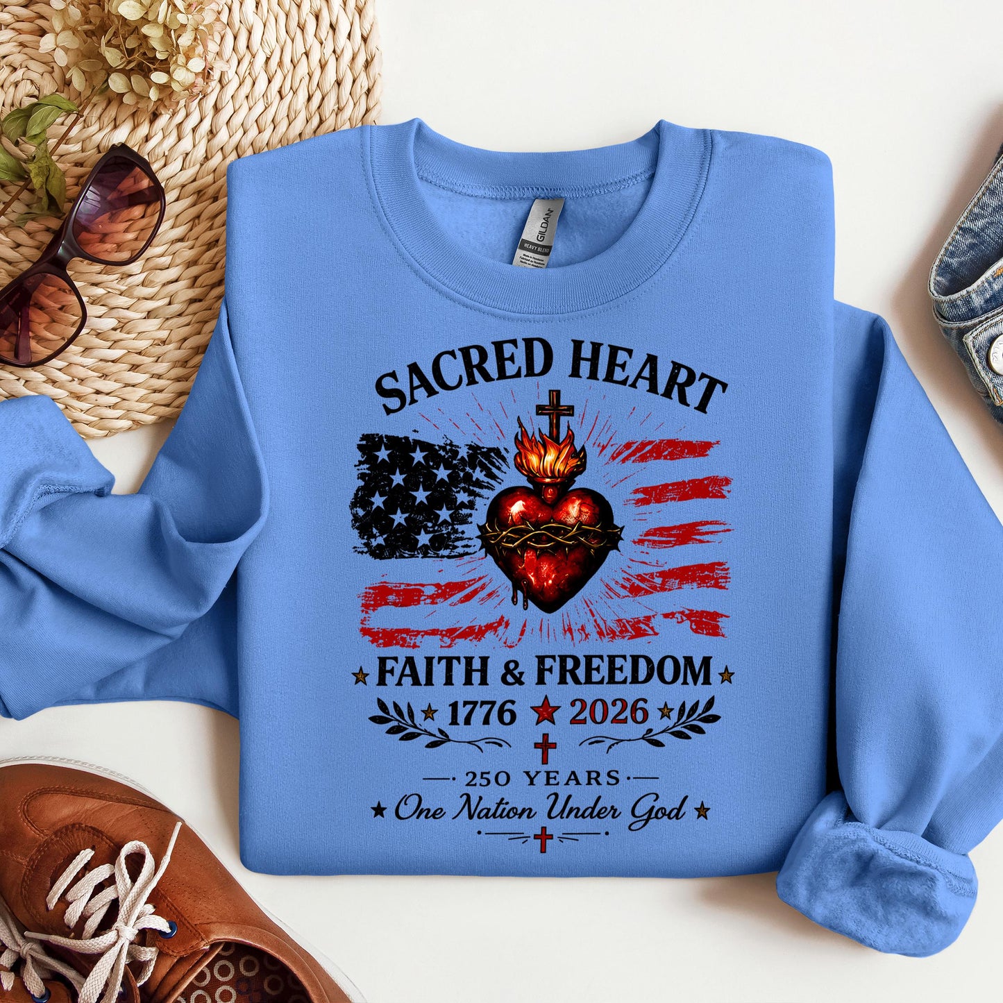 Sacred Heart Faith & Freedom 1776-2026 250 Years One Nation Under God
