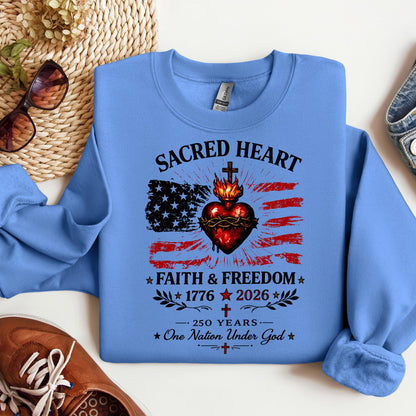 Sacred Heart Faith & Freedom 1776-2026 250 Years One Nation Under God