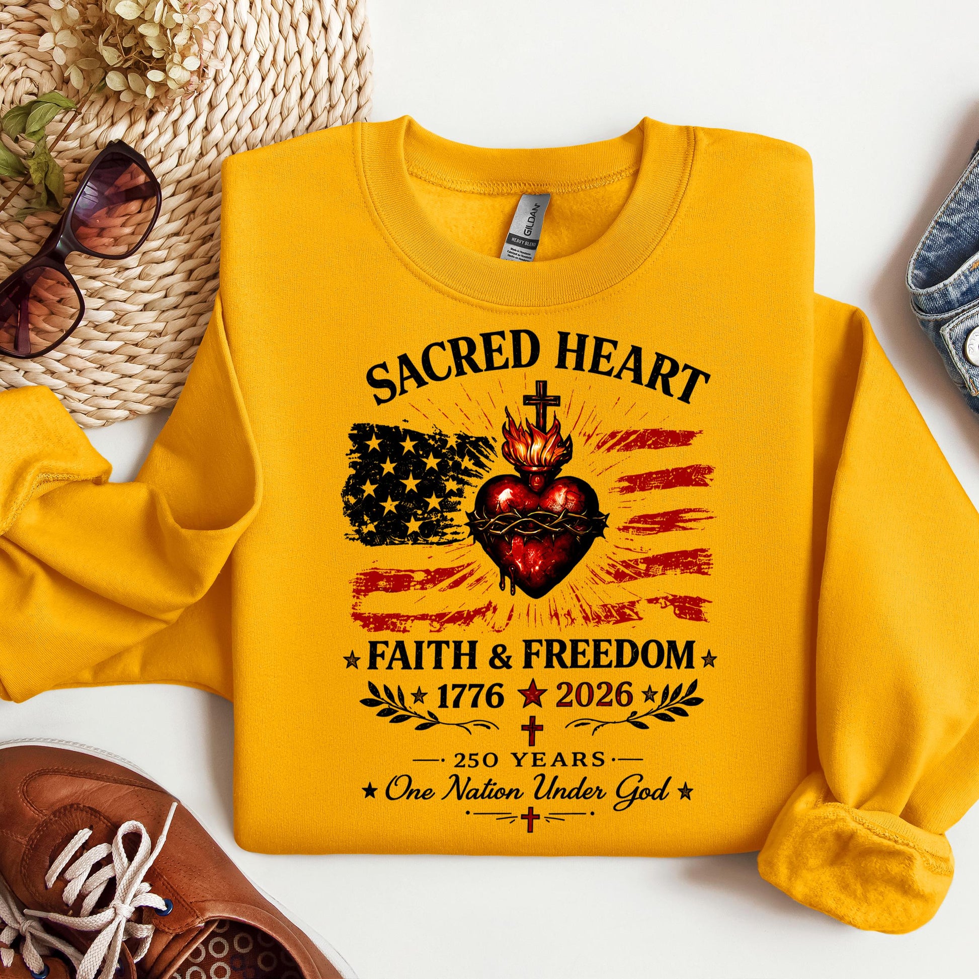 Sacred Heart Faith & Freedom 1776-2026 250 Years One Nation Under God