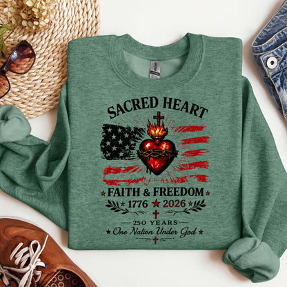 Sacred Heart Faith & Freedom 1776-2026 250 Years One Nation Under God