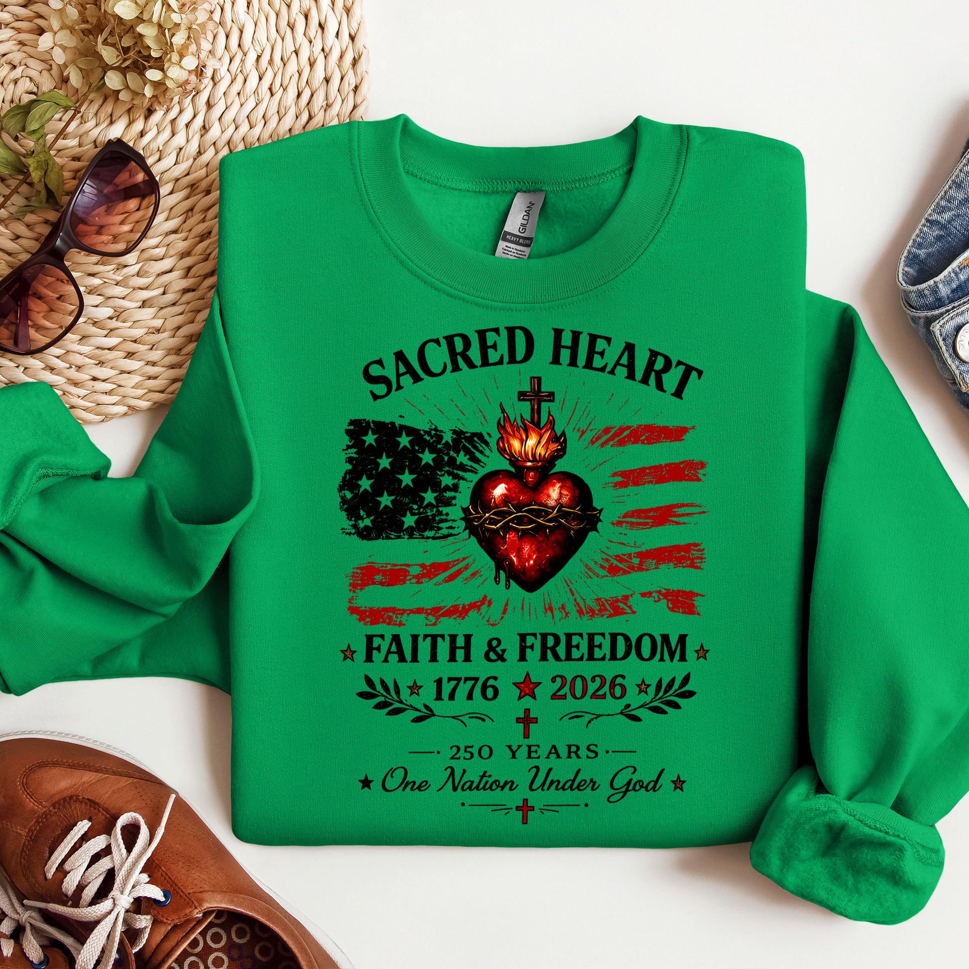 Sacred Heart Faith & Freedom 1776-2026 250 Years One Nation Under God