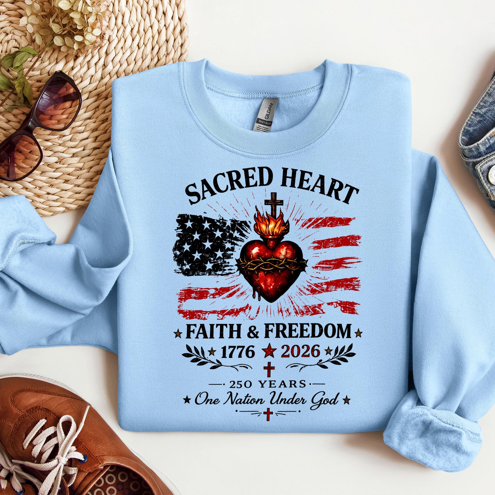 Sacred Heart Faith & Freedom 1776-2026 250 Years One Nation Under God