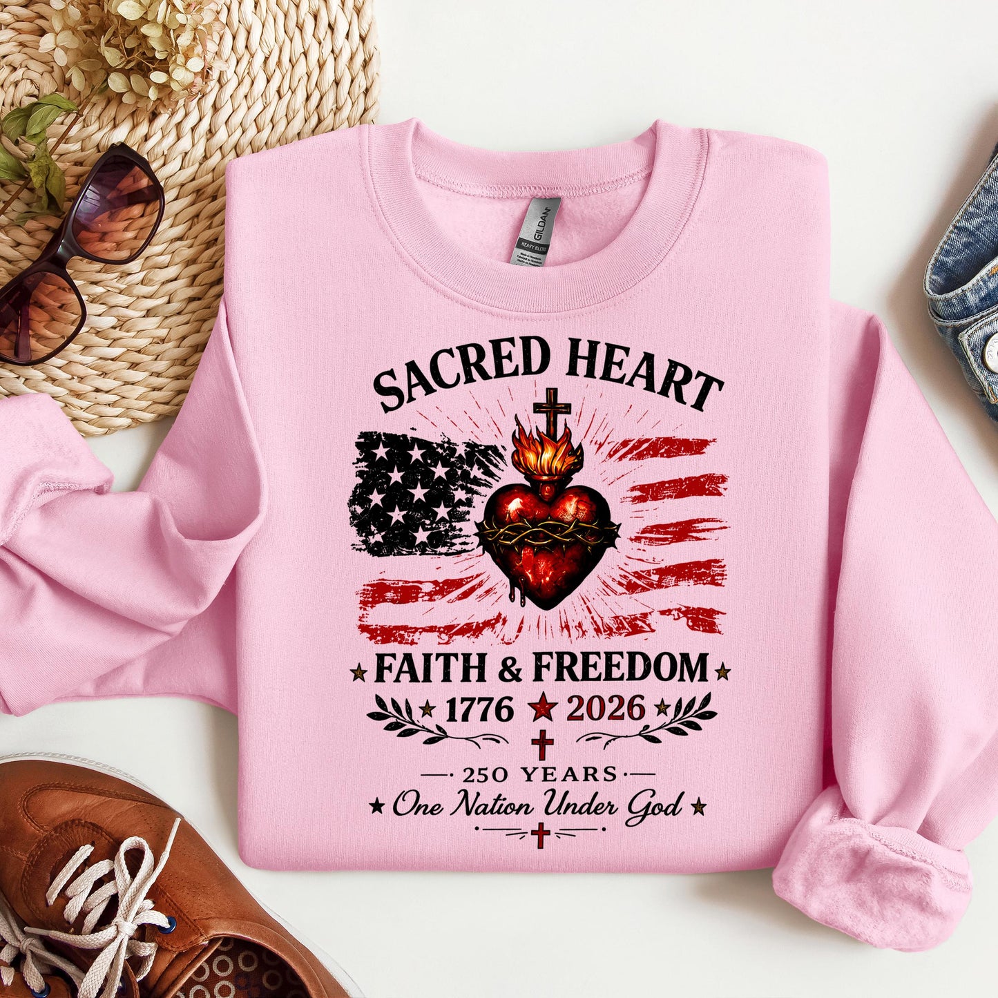 Sacred Heart Faith & Freedom 1776-2026 250 Years One Nation Under God